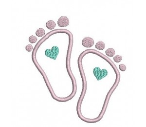 Stickdatei - Füße Appli Herz